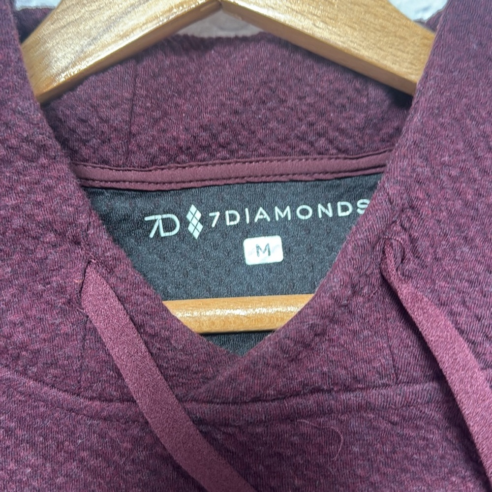7 Diamonds Maroon Hooded Sweatshirt - Picture 5 of 6